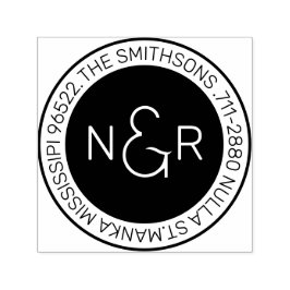 Moderne, klassische Monogramm-Rücksendeadresse Permastempel
