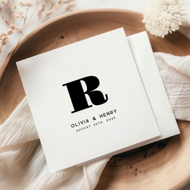 Moderne klassische Nachname ErstHochzeit Serviette (Von Creator hochgeladen)