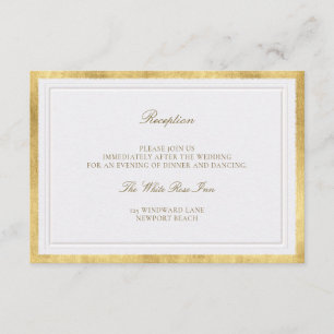 Moderne klassische Pearl Gold elegante Hochzeitsde Begleitkarte