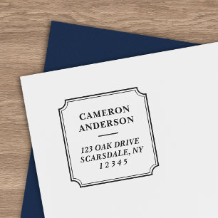 Moderne klassische Rücksendeadresse von Grenznamen Permastempel