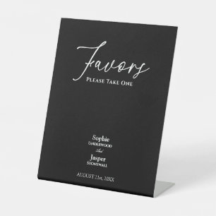 Moderne klassische schwarze Gastgeschenke Hochzeit Sockelschild