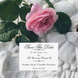 Moderne klassische Skriptnamen Save the Date weiß Ankündigung