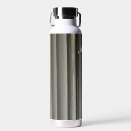 Moderne klassische Smokey-graue Streifen mit Namen Trinkflasche
