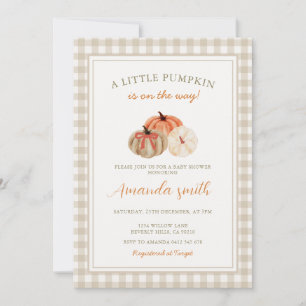 Moderne kleine Pumkin kommt bald Baby Shower Einladung