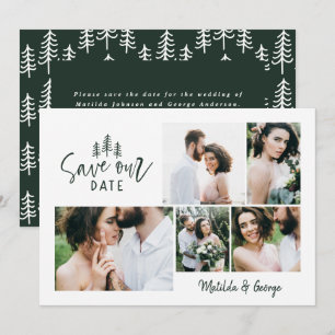 moderne kleine rustikale Hochzeit mit mehreren Fot Save The Date