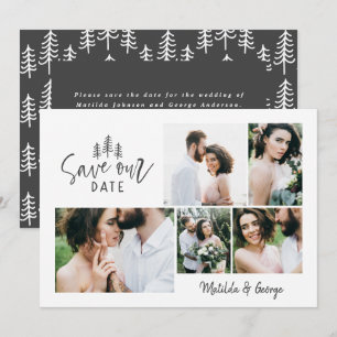 moderne kleine rustikale Hochzeit mit mehreren Fot Save The Date