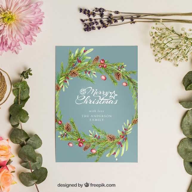 Moderne Kleinschreibung Weihnachts Feiertagskarte (Von Creator hochgeladen)