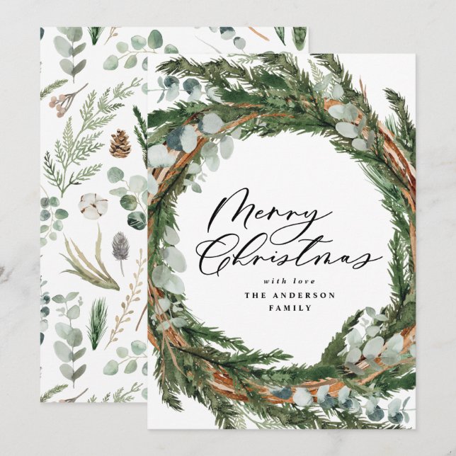 Moderne Kleinschreibung Weihnachts Feiertagskarte (Vorne/Hinten)