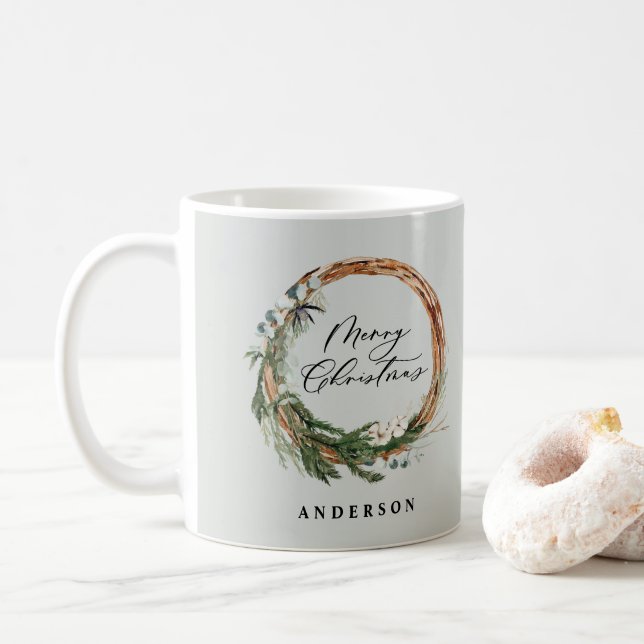 Moderne Kleinschreibung Weihnachts Kaffeetasse (Mit Donut)