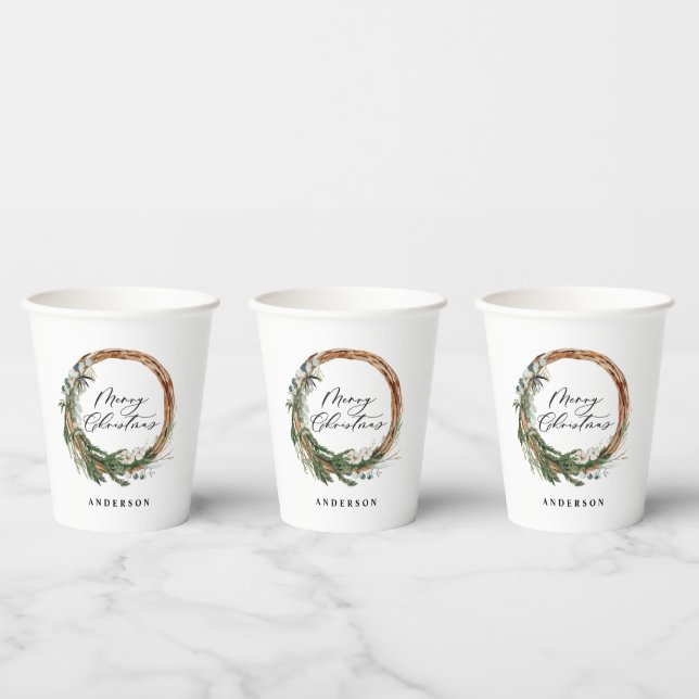 Moderne Kleinschreibung Weihnachts Pappbecher (Multi)