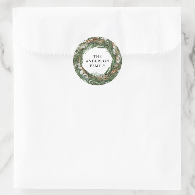Moderne Kleinschreibung Weihnachts Runder Aufkleber (Tasche)