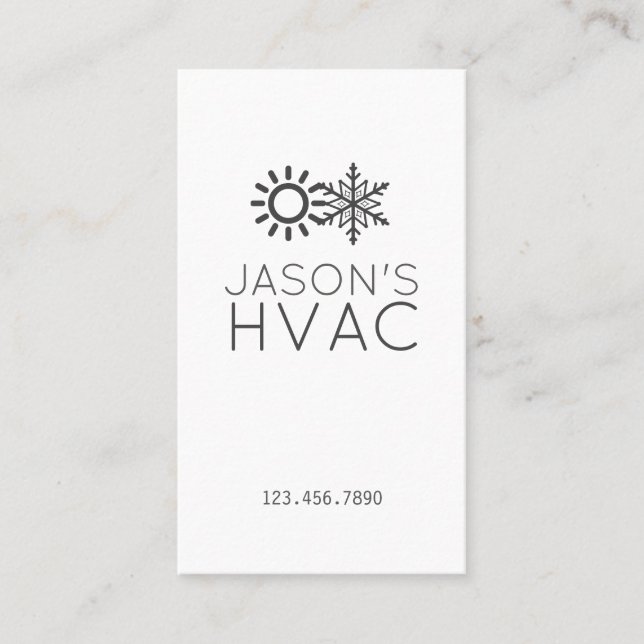 Moderne Klimaheizung und Kühlung HVAC Visitenkarte (Vorderseite)