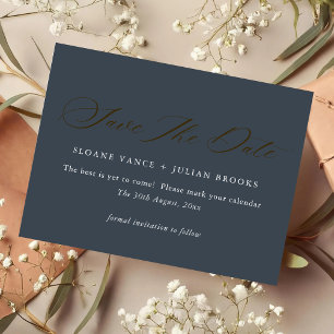 Moderne Kohle-Typografie Save-the-Date-Karte Save The Date