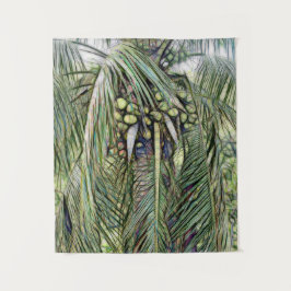 Moderne Kokospalme Tree Tropische Vegetation Wandteppich