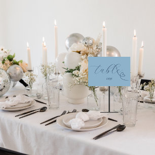 Moderne Kolorblock-Hochzeit Babyblau Tischnummer