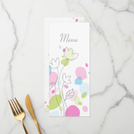 Moderne Konfetti Blume Blätter Hochzeitsmenü Menükarte
