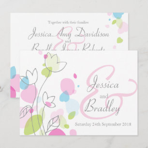 Moderne Konfetti Blume Blütenblätter Hochzeit einl Einladung