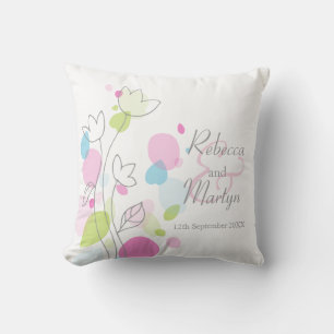 Moderne Konfetti Blume Blütenblätter Hochzeitskiss Kissen