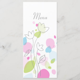 Moderne Konfetti Blume Blütenblätter Hochzeitsmenü Menükarte