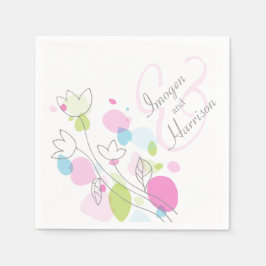 Moderne Konfetti Blume Hochzeitsnapkins Serviette