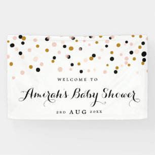 Moderne Konfetti-Polka-Punkte-Baby-Shower-Flagge Banner