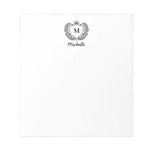 Moderne königliche Wappen-Emblem-Monogramm-Schrift Notizblock