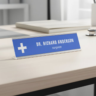 Moderne königsblaue Namensschild für Mediziner