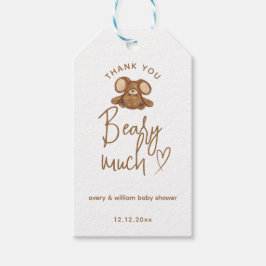 Moderne können wir frühzeitig abwarten Baby Dusche Geschenkanhänger