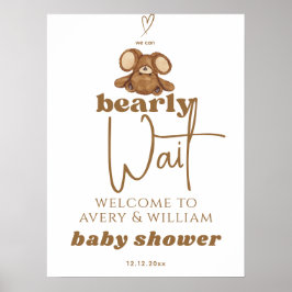 Moderne können wir frühzeitig abwarten Baby Dusche Poster