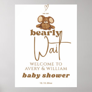 Moderne können wir frühzeitig abwarten Baby Dusche Poster