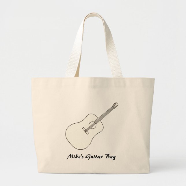 Moderne Kontur Zeichne akustische Gitarrentaschen Jumbo Stoffbeutel (Vorne)