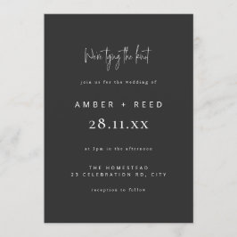 Moderne Kopplung des Knot-Wedding-Black Matte-Skri Einladung