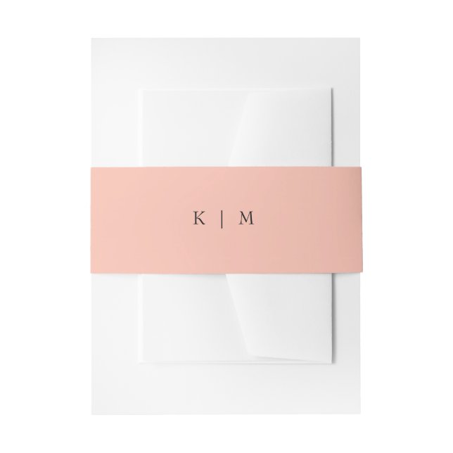 Moderne Koralle Mit Monogramm minimalistisch Einladungsbanderole (Vorderseite Beispiel)