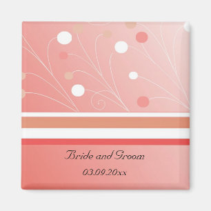 Moderne Koralle Save-the-Date-Karte Magnet