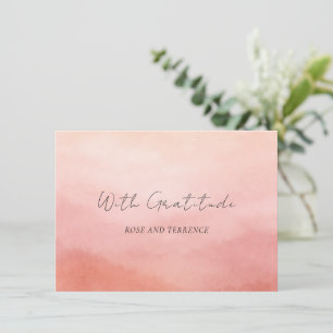 Moderne Korallen-Küsten-Chic Elegante Hochzeit Dankeskarte