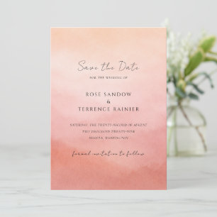 Moderne Korallen-Küsten-Chic Elegante Hochzeit Save The Date