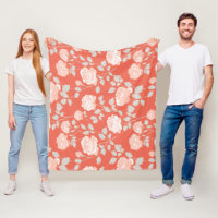 Moderne Korallen-Rosa Weiße Blumige Musterung