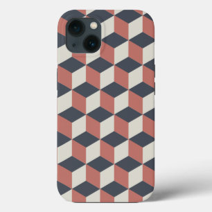 Moderne Korallenblaue Geometrische Musterung Case-Mate iPhone Hülle