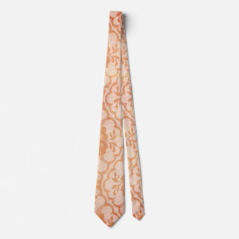 Moderne Korallenkoralle Peach Orange White Lace Krawatte