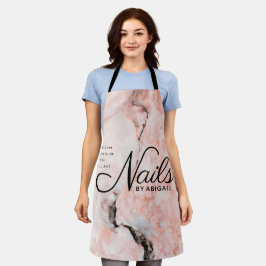 Moderne Korallennadel-Rose nach dem Motto "Name" Schürze