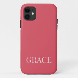 Moderne Korallenrosa personalisierte Namen individ Case-Mate iPhone Hülle
