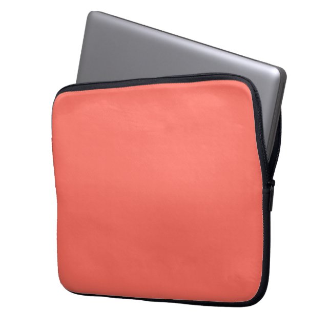 Moderne Korallenrosa Schlicht Solid Color Laptopschutzhülle (Vorderseite Links)