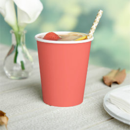 Moderne Korallenrosa Schlichte Solid Color Pappbecher