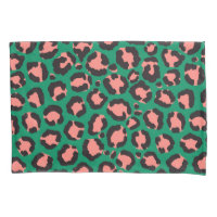 Moderne Korallenrosa Schwarzer Grüner Leopard Tier
