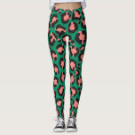 Moderne Korallenrosa Schwarzer Grüner Leopard Tier Leggings<br><div class="desc">Dieses moderne und trendige Muster ist perfekt für die stilvolle Mode. Es ist mit einem handgezeichnet Korallenrosa, schwarz und leuchtend grünen Safari-Tier-Druck ausgestattet. Es ist elegant, cool, künstlerisch und einzigartig. ***WICHTIGE HINWEIS FÜR DESIGN: Für individuelle Designanfragen, wie z.B. passende Produktanfragen, Farbänderungen, Platzierungsänderungen oder andere Änderungswünsche, klicken Sie bitte auf den...</div>