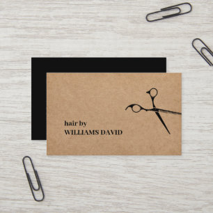 Moderne Kraft Black Scissors Hair Stylist Business Visitenkarte