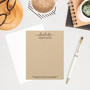 Moderne Kraft Custom Calligraphy Name Business Mitteilungskarte