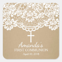 Moderne Kraft Lace First Holy Kommunion Sticker