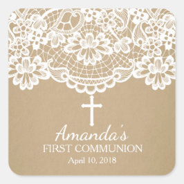 Moderne Kraft Lace First Holy Kommunion Sticker