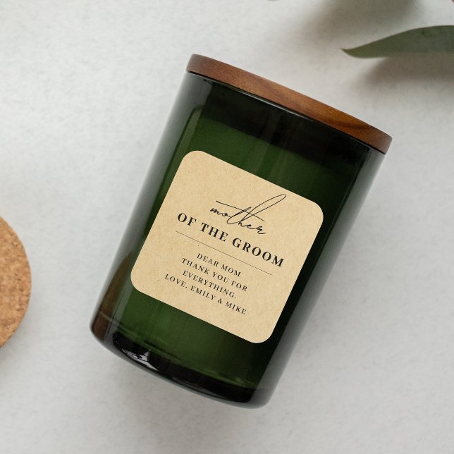 Moderne Kraft-Mutter des Groom-Geschenks Quadratischer Aufkleber (Von Creator hochgeladen)